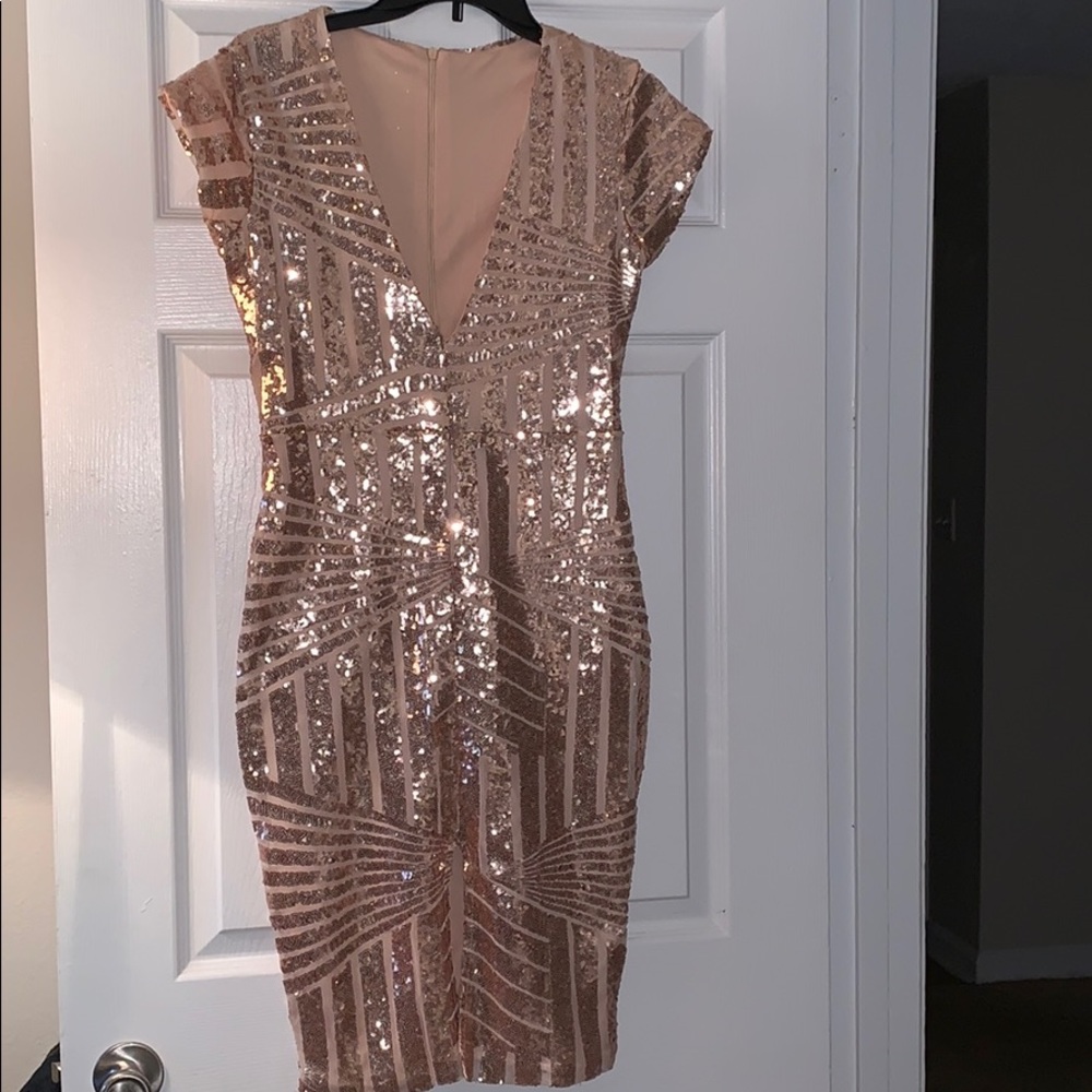 ROSE GOLD SEQUIN DRESS